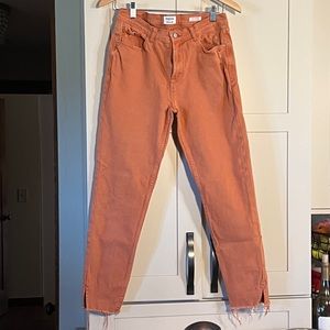 Kensie high rise 5 pocket skinny jean, rust color, size 6, worn once